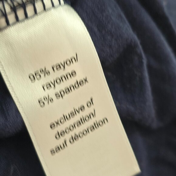 Maurices Navy Blue Tan Aztec Print Off Shoulder Slinky Relaxed Fit Tunic Top - Picture 6 of 6